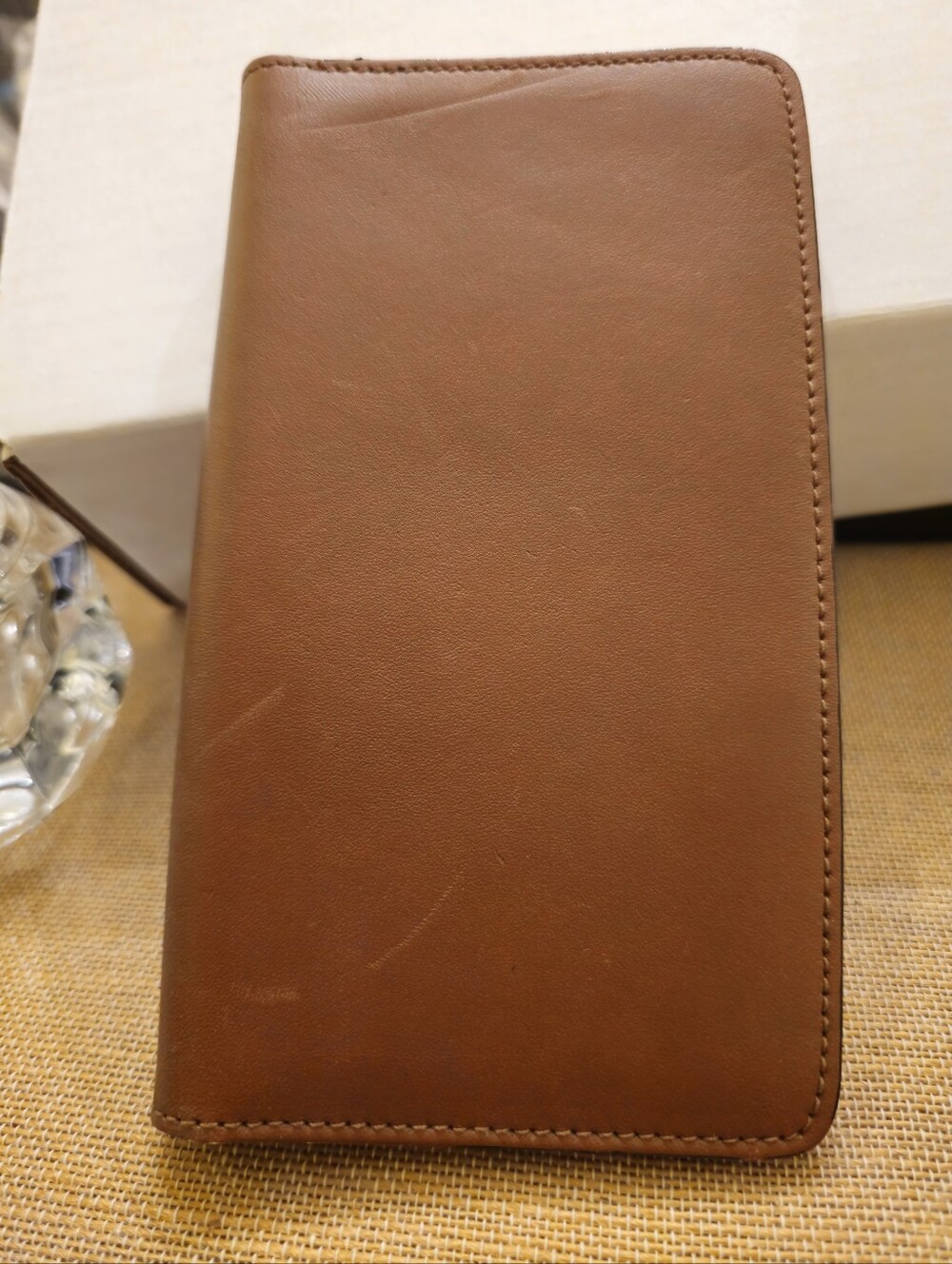 Bugatti Cognac Tan Leather Small Portfolio Vintage Deadstock Made In USA